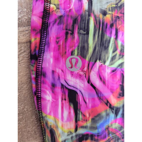 Lululemon Fast Free High Rise Tight 25" *Nulux Hyper Flow‎ Pink Multi Size 10 HR - Picture 3 of 9